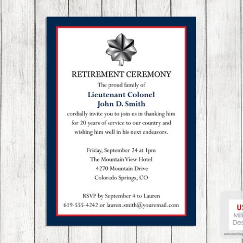 Free  Air Force Retirement Invitation Template