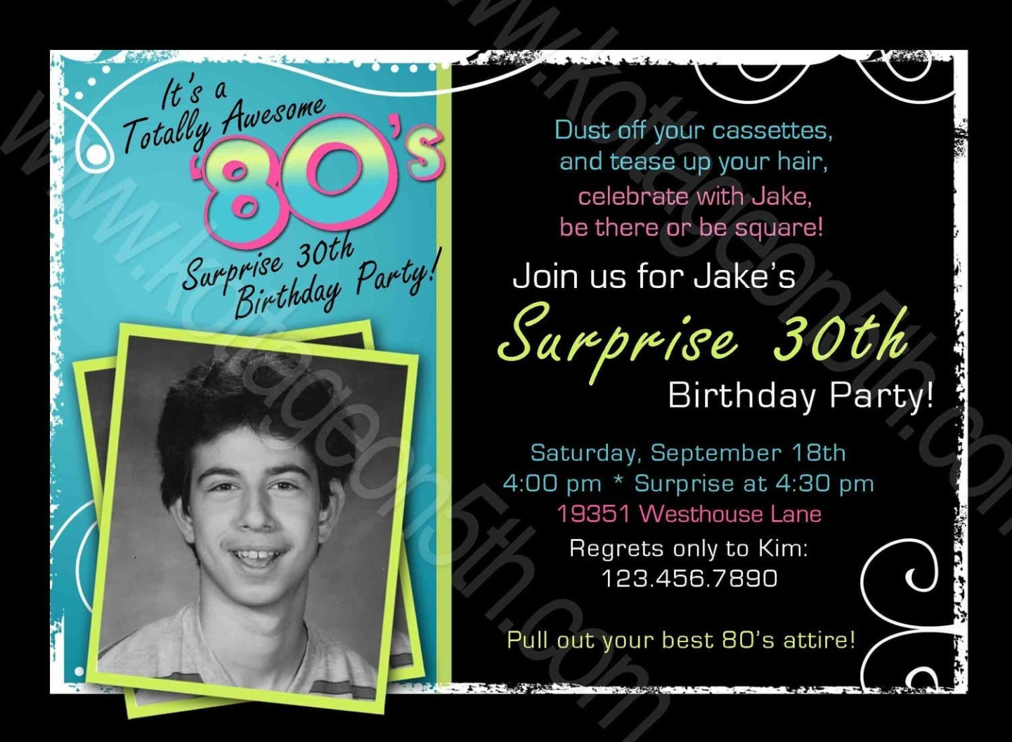 Free Blank 80S Theme Party Invite Template Doc