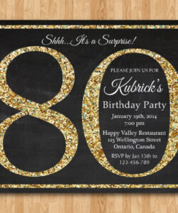 Free Blank 80Th Birthday Party Invitation Template Doc