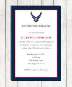 Free Blank Air Force Retirement Invitation Template Pdf Sample