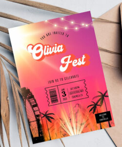 Free Blank Coachella Themed Party Invitation Template Pdf