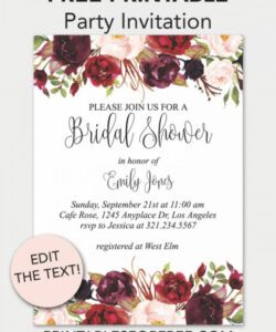 Free Blank Couples Bridal Shower Invitations Template Pdf