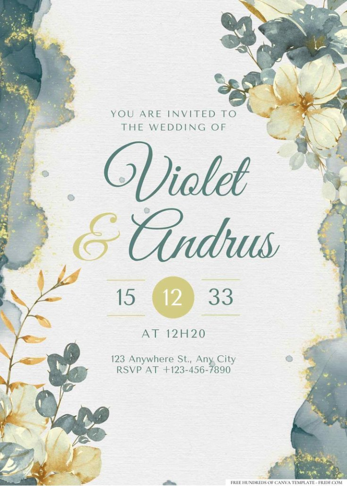 Free Blank Emerald Green Wedding Invitation Template Doc