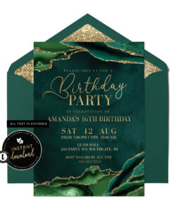 Free Blank Emerald Green Wedding Invitation Template Word Sample