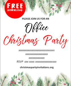 Free  Corporate Holiday Party Invitation Template  Sample