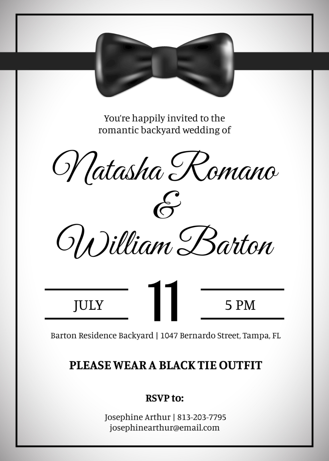 Free Custom Black Tie Event Invitation Template Word