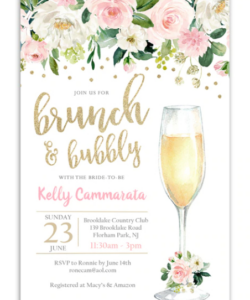 Free Custom Bridal Shower Brunch Invitation Template Word Sample