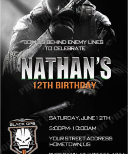 Free Custom Call Of Duty Birthday Invitation Template Pdf