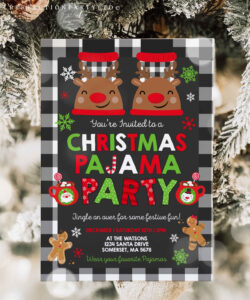 Free Custom Christmas Pajama Party Invitation Template Doc Sample