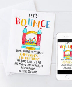 Free Editable Bounce House Party Invitation Template Excel Sample