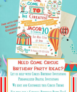 Free Editable Carnival Theme Birthday Invitation Template