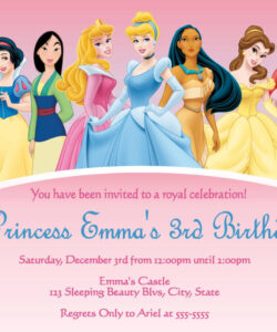 Free Editable Disney Princess Birthday Invitation Template Word