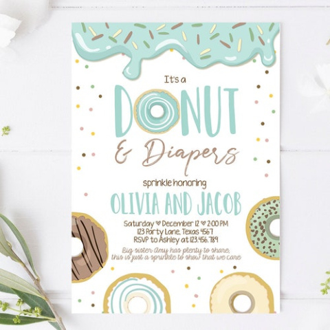 Free Editable Donuts And Diapers Invitation Template Doc Sample