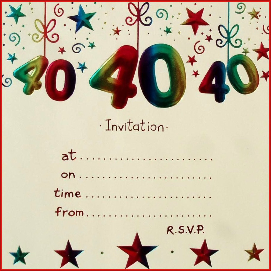 Free Printable 40Th Wedding Anniversary Invitations Template