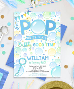 Free Printable Bubble Birthday Party Invitation Template Doc Sample