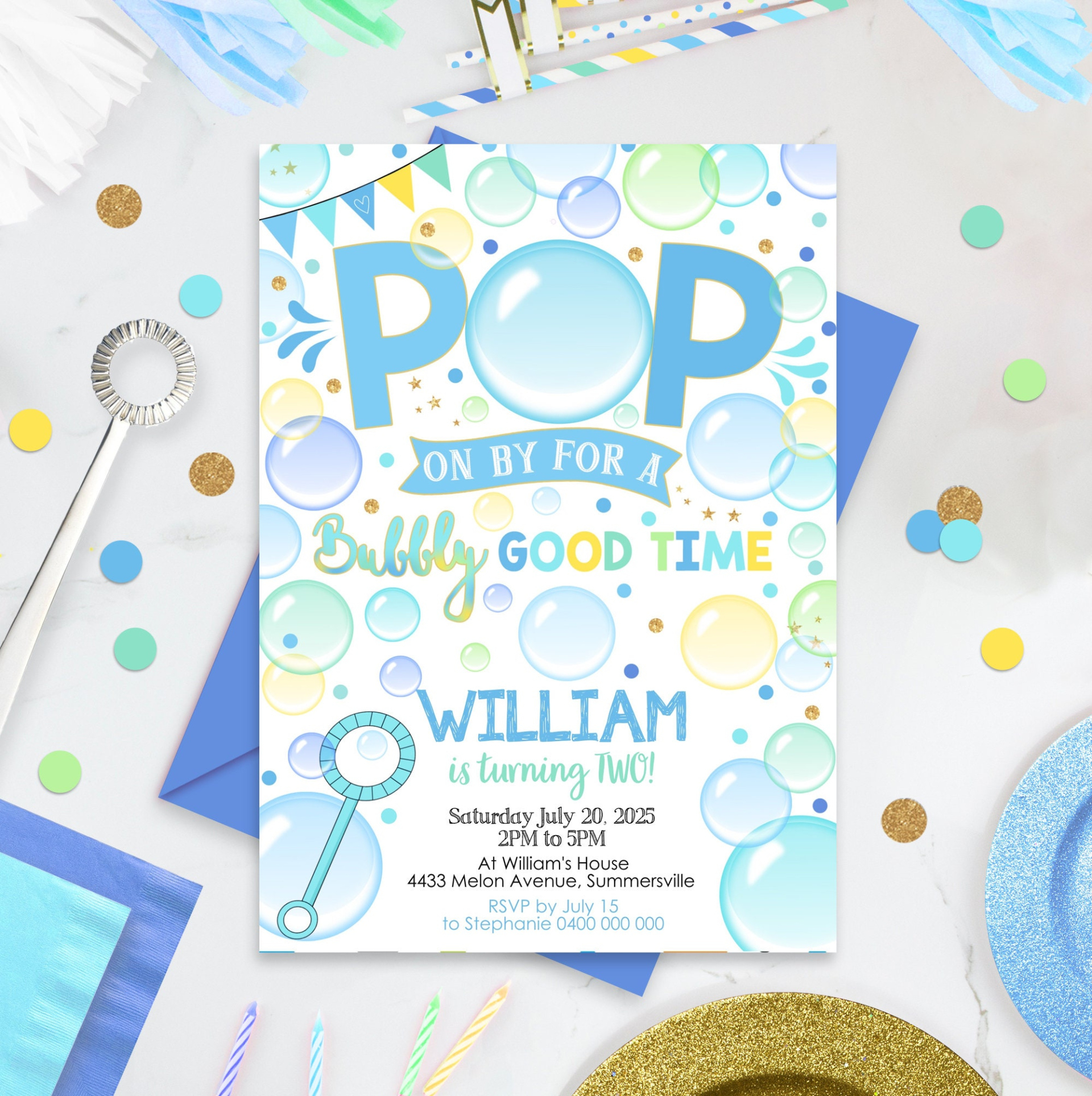 Free Printable Bubble Birthday Party Invitation Template Doc Sample