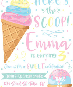 Free Printable Diy Ice Cream Invitation Template Doc Sample