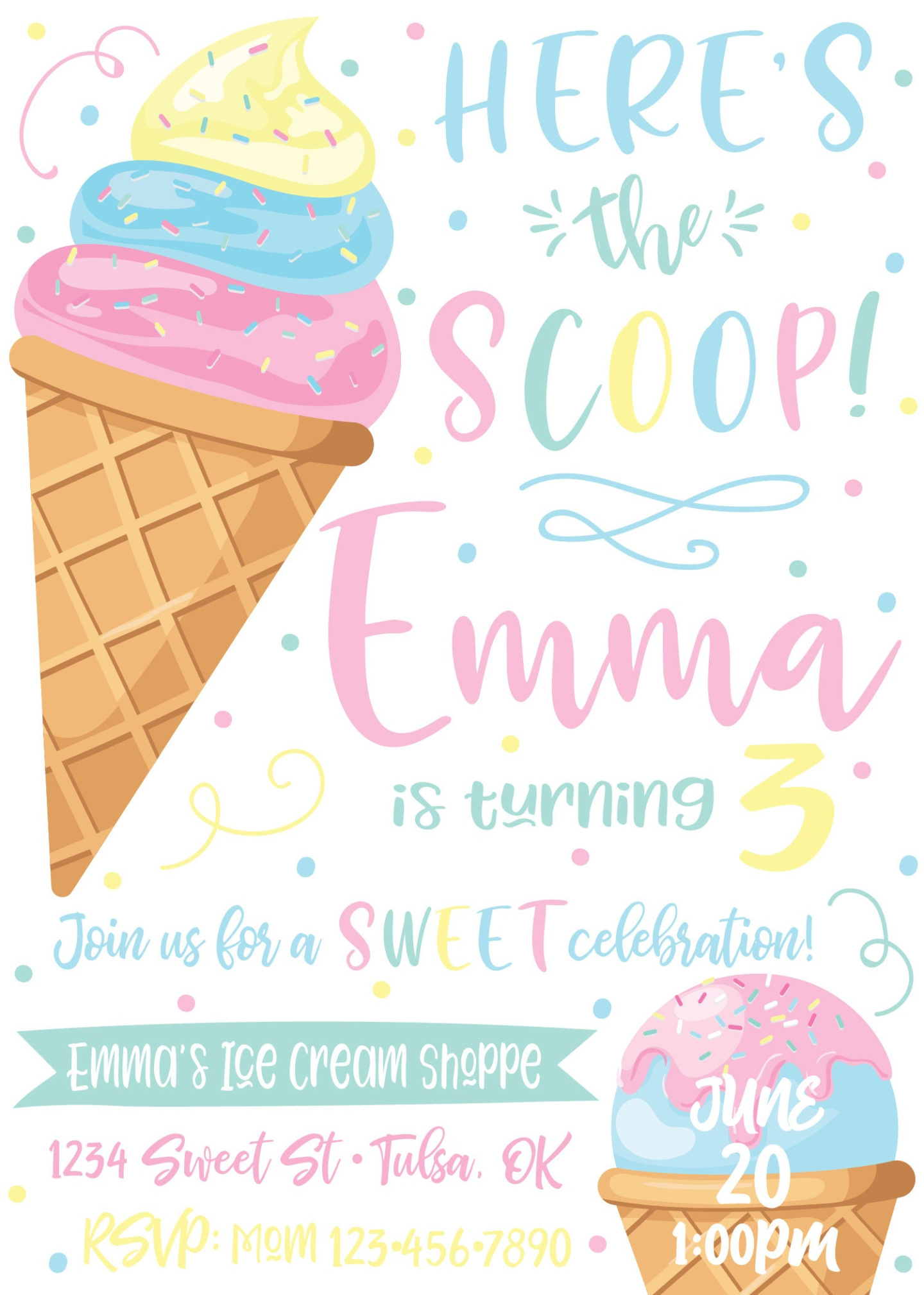 Free Printable Diy Ice Cream Invitation Template Doc Sample