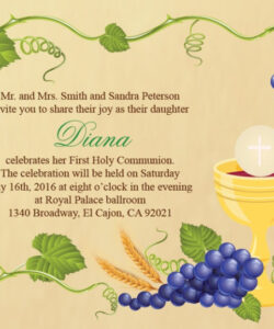 Free Printable First Holy Communion Invitation Template Doc