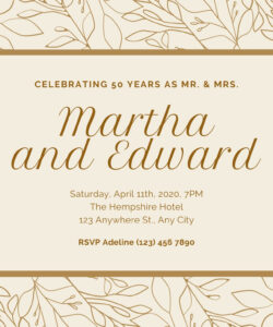 Printable 50Th Wedding Anniversary Invitation Template Excel Sample