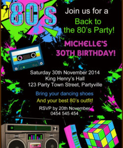 Printable 80S Theme Party Invite Template