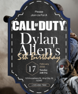 Printable Call Of Duty Birthday Invitation Template Pdf