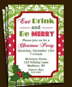 Printable Corporate Holiday Party Invitation Template Excel Sample