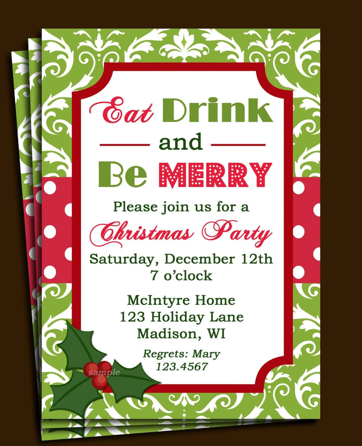 Printable Corporate Holiday Party Invitation Template Excel Sample