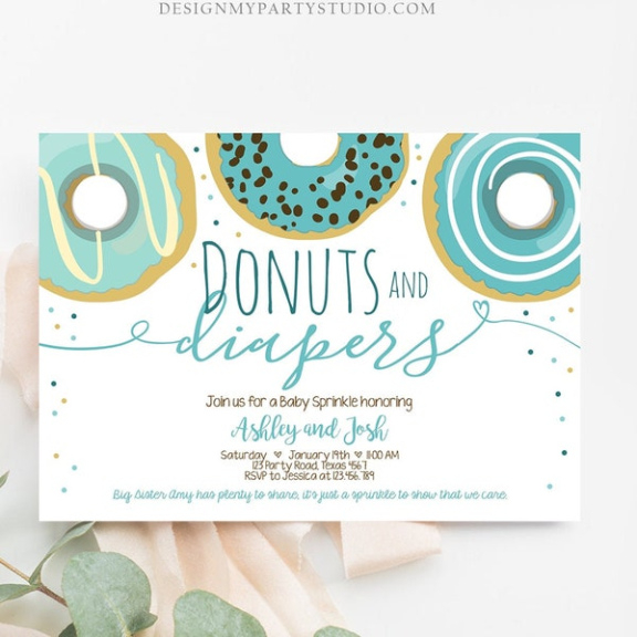 Printable Donuts And Diapers Invitation Template Excel Sample