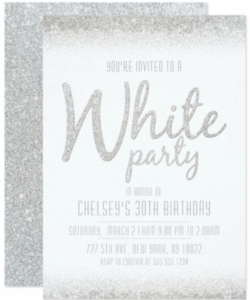 All White Party Invitations Template Excel