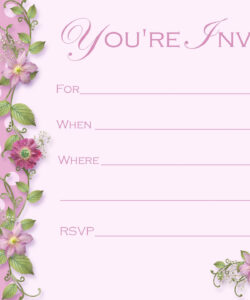 Blank 16Th Birthday Party Invitation Template Word Sample