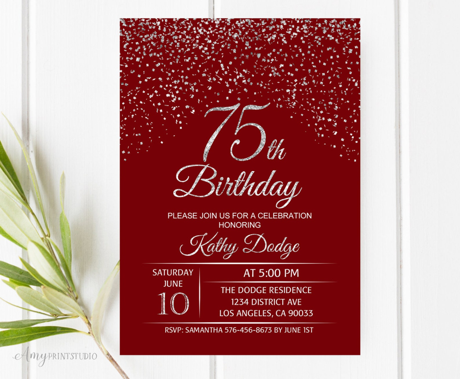 Blank 75Th Birthday Party Invitation Template Doc Sample