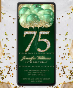 Blank 75Th Birthday Party Invitation Template Excel Sample