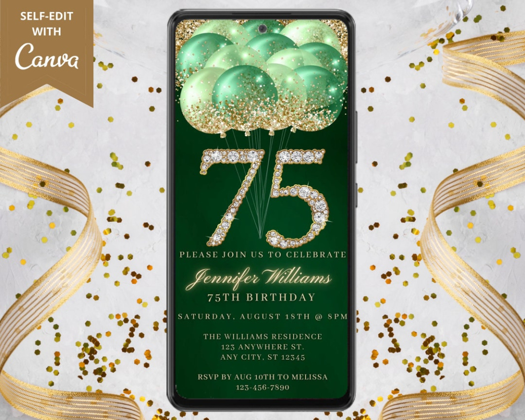 Blank 75Th Birthday Party Invitation Template Excel Sample