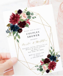 Blank Boho Bridal Shower Invitation Template Word Sample