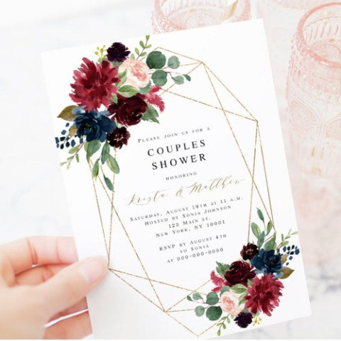 Blank Boho Bridal Shower Invitation Template Word Sample