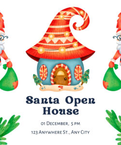 Blank Christmas Open House Invitations Template Doc