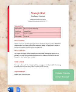 blank internal communications brief template word