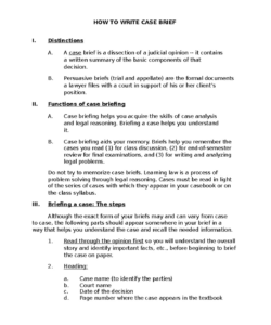 blank legal brief example template excel sample