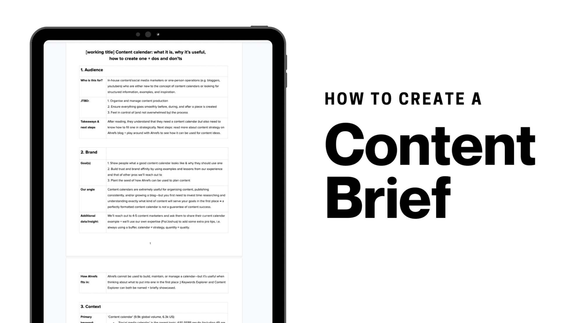 blank seo content brief template excel sample