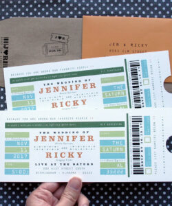 Concert Ticket Wedding Invitation Template Word Sample