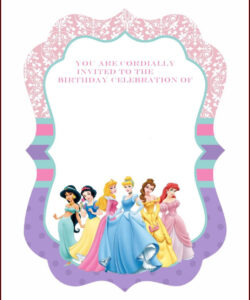 Custom Cinderella Birthday Invitation Card Template  Sample