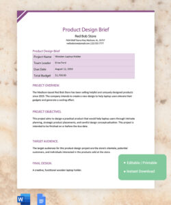 custom product launch brief template word sample