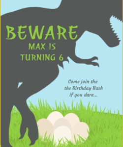 Dinosaur Birthday Party Invitation Template Pdf Sample