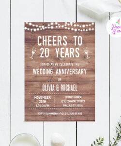 Editable 10Th Wedding Anniversary Invitation Template Word Sample