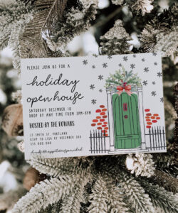 Editable Christmas Open House Invitations Template Word Sample