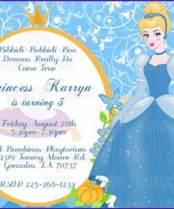 Editable Cinderella Birthday Invitation Card Template Word Sample