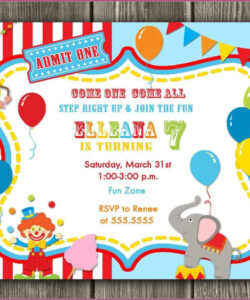 Editable Circus Birthday Party Invitation Template Doc