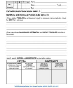 editable engineering design brief template word