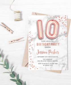 Free  10Th Birthday Party Invitation Template Pdf Sample